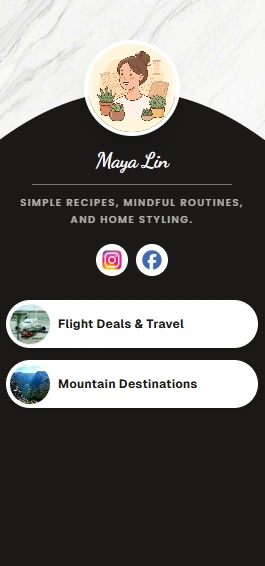 Bio link page theme preview 2