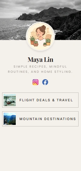 Bio link page theme preview 3